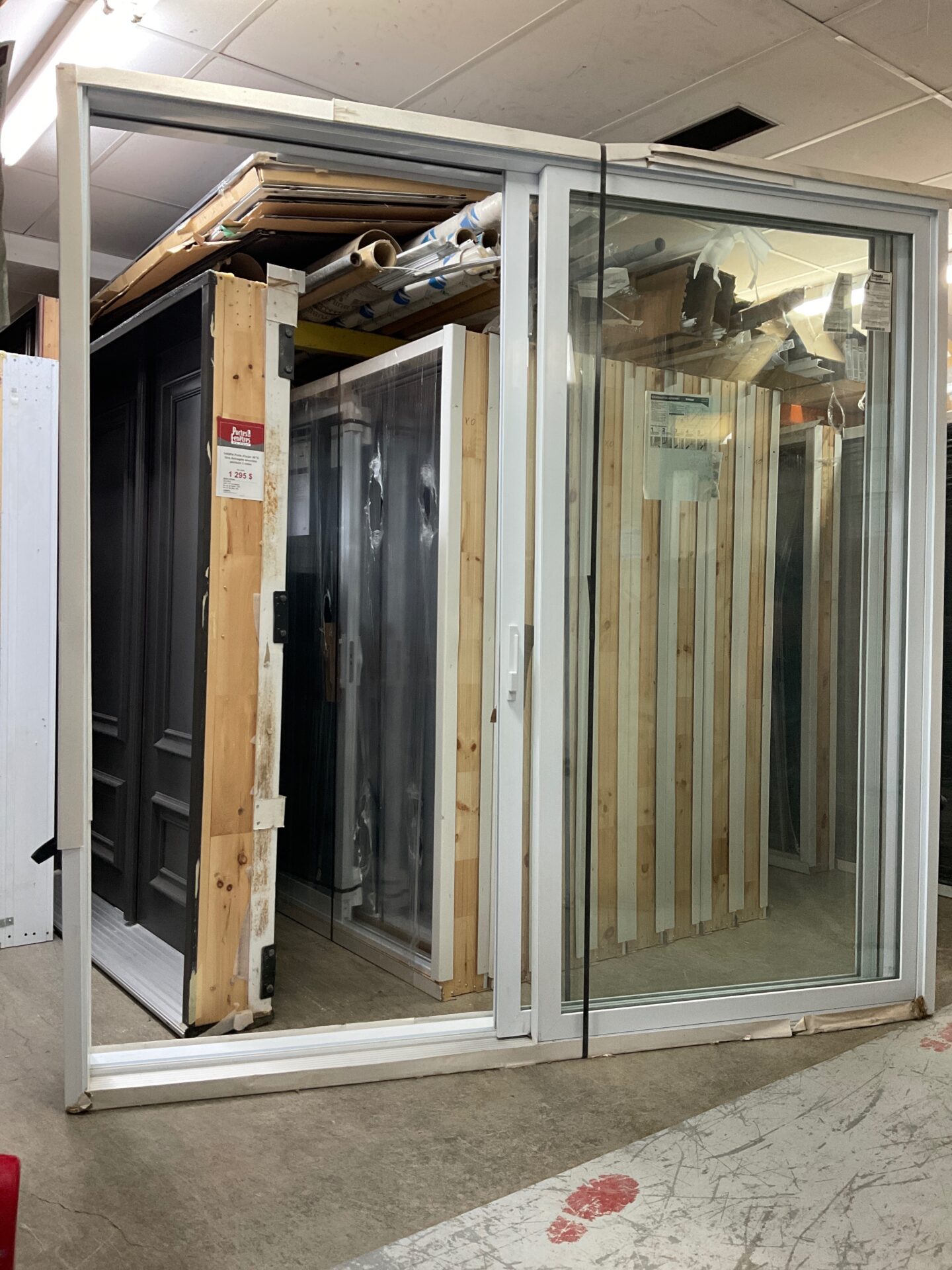 1472PP Porte patio PVC 8 Blanche 95 1/2x95 1/2 ouv. Gauche
