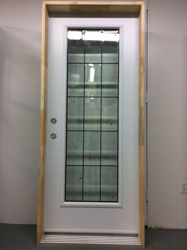 1008PA Porte d'acier 34D Blanc Carrelage 15 Carreaux Biseauté Tige Noir 21x65