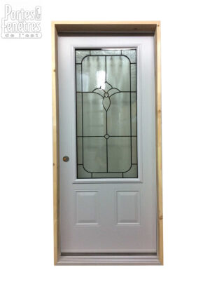1021PSM Porte d'acier 34"D Blanche Style topaze tige patiner  23x49