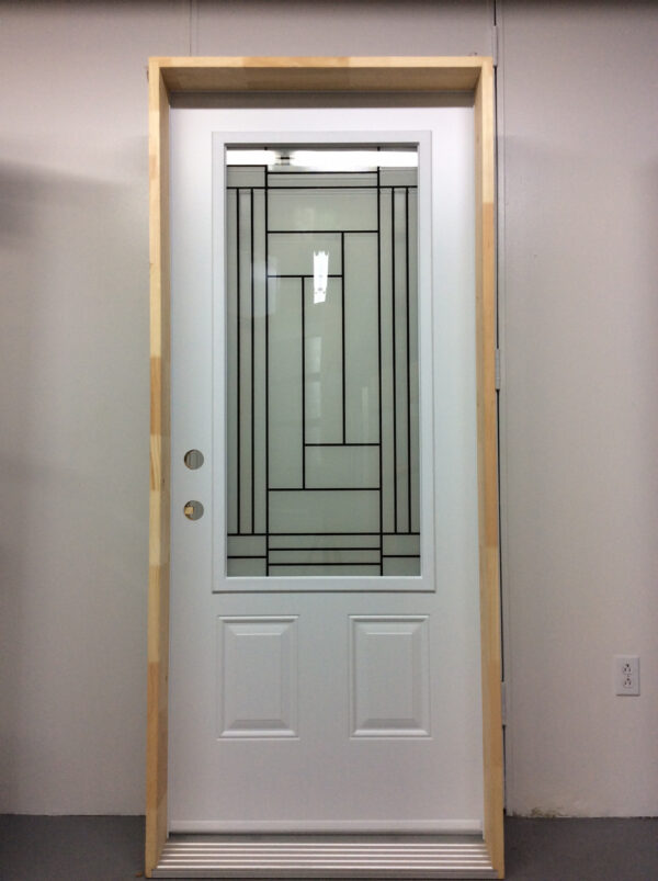 1030PSM Porte d'acier 34"D Blanche Verre louisbourg 23x49 - Image 4