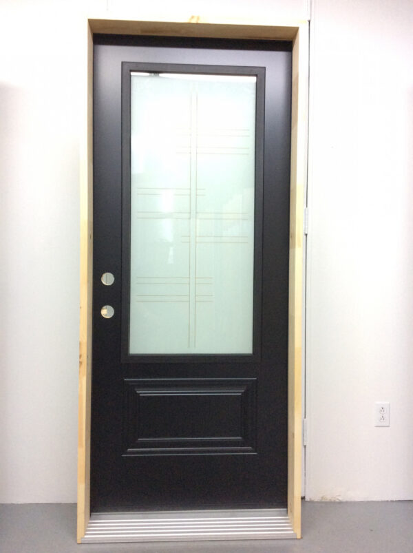 1042PSM Porte d'acier 34"D Noire Style plasma sablé  23x49 - Image 2