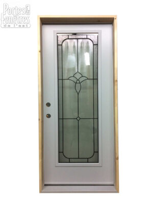 1053PSM Porte d'acier 34"D Blanche Style topazetige patine 21x65