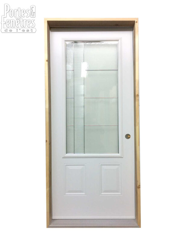 1082PSM Porte d'acier 34"D Blanche Vitrail tige pewter 21x65 - Image 2