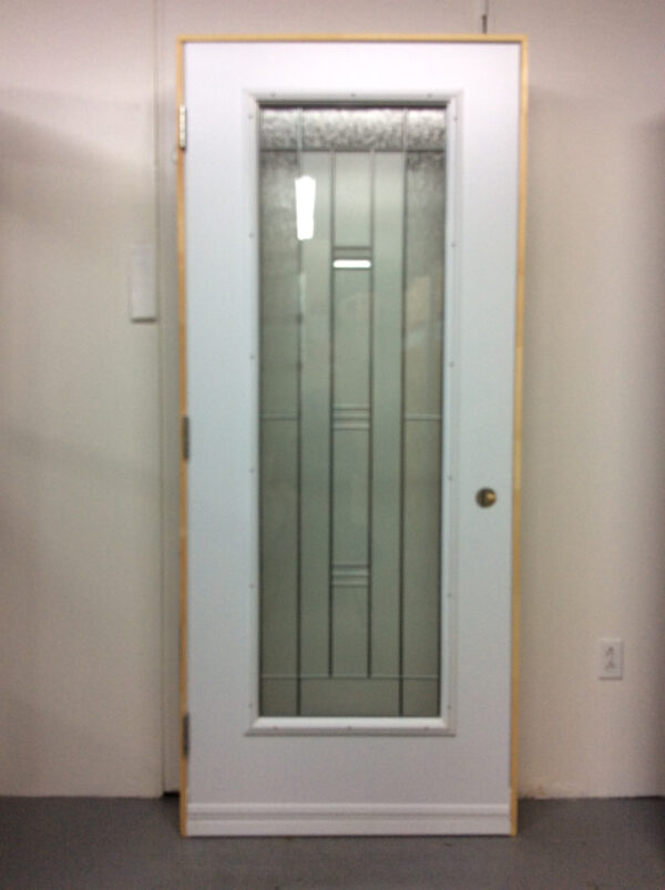 1082PSM Porte d'acier 34"D Blanche Vitrail tige pewter 21x65 - Image 4