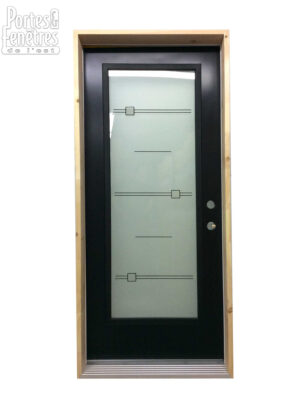 1096PSM Porte d'acier 34"G Noire 23x65