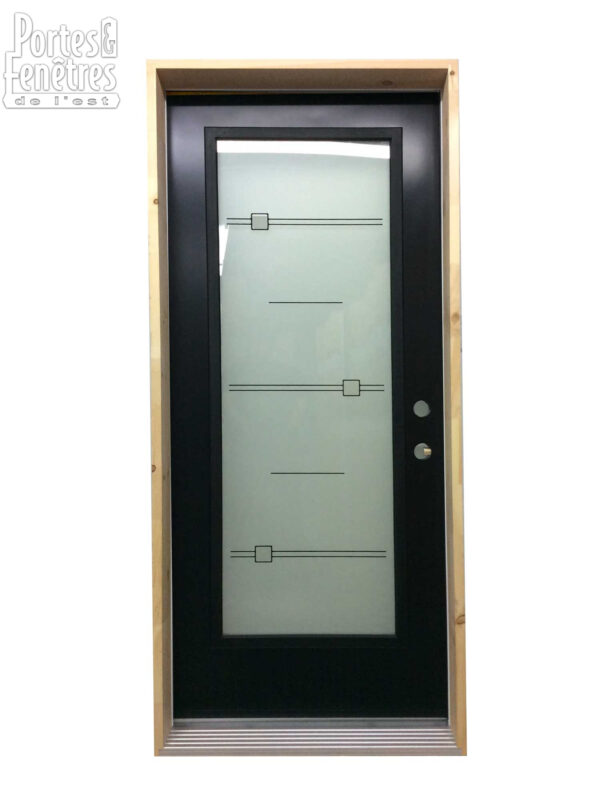 1096PSM Porte d'acier 34"G Noire 23x65