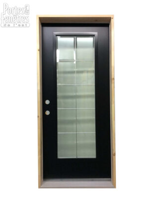 1097PSM Porte d'acier 34"D Noire 21x65