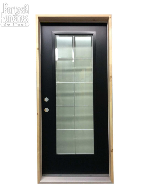 1097PSM Porte d'acier 34"D Noire 21x65