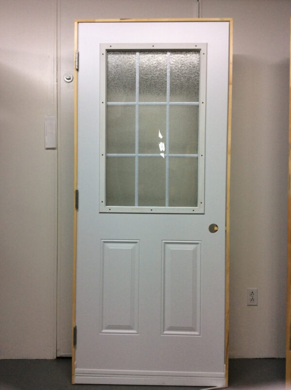 1107PA Porte d'acier 34"D Blanche Carrelage goergien blanc avec verre glue chip 23x37 – Image 2
