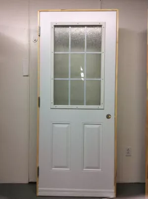 1107PA Porte d'acier 34"D Blanche Carrelage goergien blanc avec verre glue chip 23x37