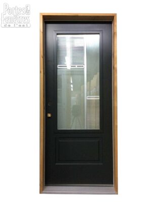 127PSM Porte d'acier 34" Droite Verre Nassau