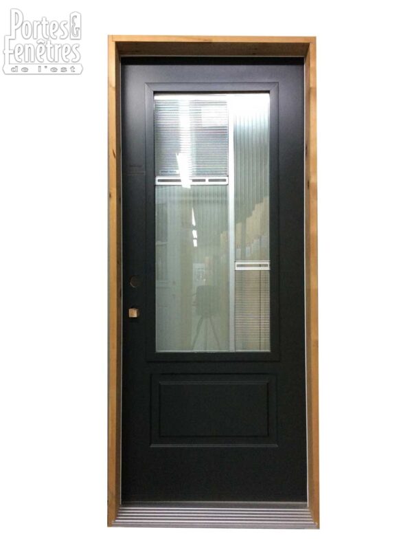 127PSM Porte d'acier 34" Droite Verre Nassau
