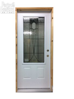 133PSM Porte d'acier 34" Gauche Blanche Verre Mistral
