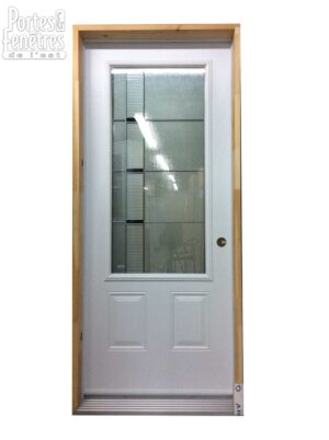 149PSM Porte d'acier 34" Gauche Blanche  Verre Jazz