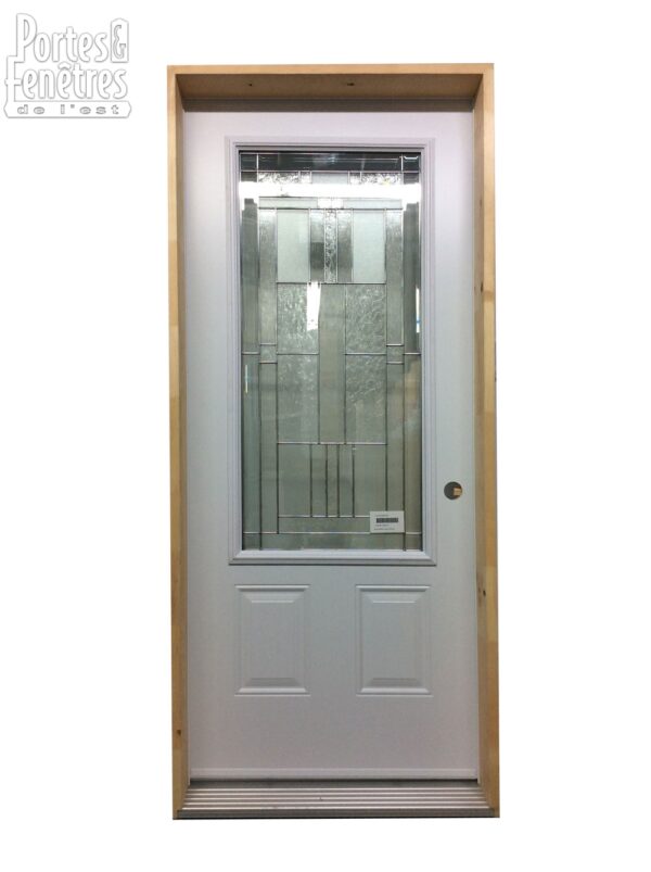 153PSM Porte d'acier 34" Droite Blanche  4 Verre Screen - Image 3