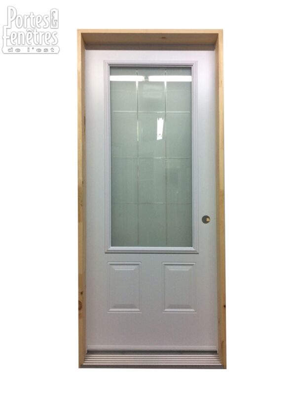 153PSM Porte d'acier 34" Droite Blanche  4 Verre Screen - Image 4