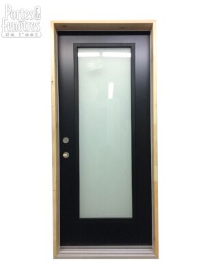 163PSM Porte d'acier 34" Droite NOIR  Verre Clair