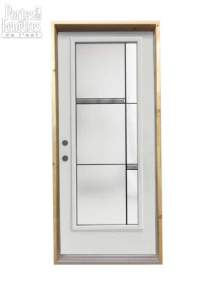 190PSM Porte d'acier 34" Droite  Verre Belmont