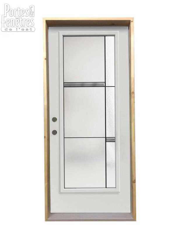 190PSM Porte d'acier 34" Droite  Verre Belmont