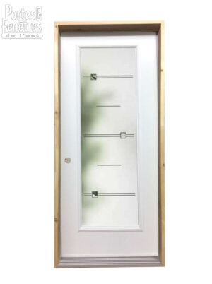 208PSM Porte d'acier 34" Droite Verre Alsace