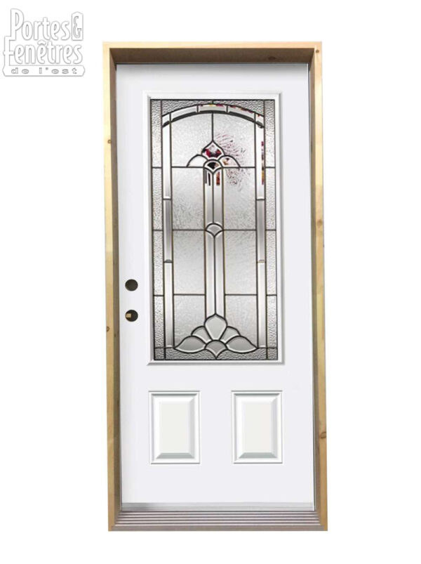 229PSM Porte d'acier 34" Gauche Blanche Verre Alys rainuré - Image 3