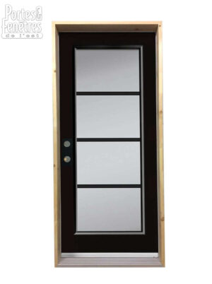 231PSM  Porte d'acier 34" Droite Noire Verre Pur