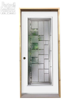 234PSM Porte d'acier 34'' Droite verre Cubisme