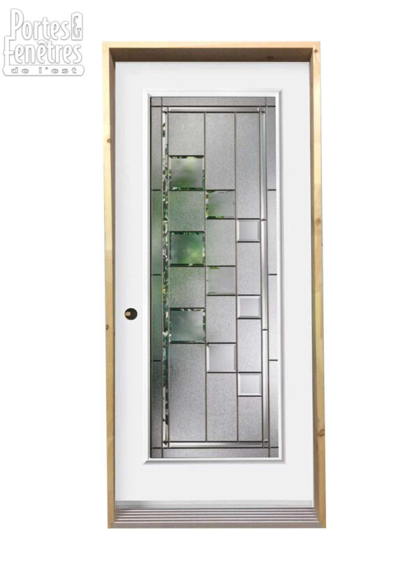 234PSM Porte d'acier 34'' Droite verre Cubisme