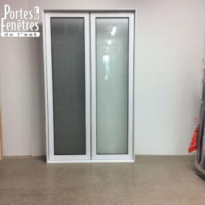 8143bp Fenêtre Battant PVC 2 sect 1 ouvr Blanc Givré 45 x 76