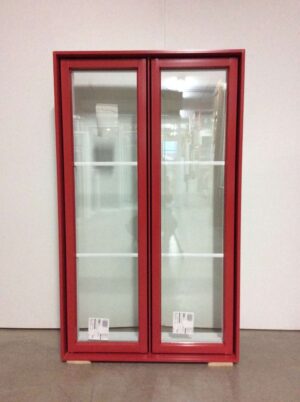 9618FP Fenêtre Fixe PVC Rouge vif 2 sect Carrelage 1x3 33 1/4 x 57 1/4