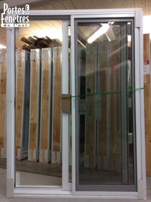 5PPG Porte Patio Verre Low-E en PVC Blanc Gauche 58 1/2 X 81