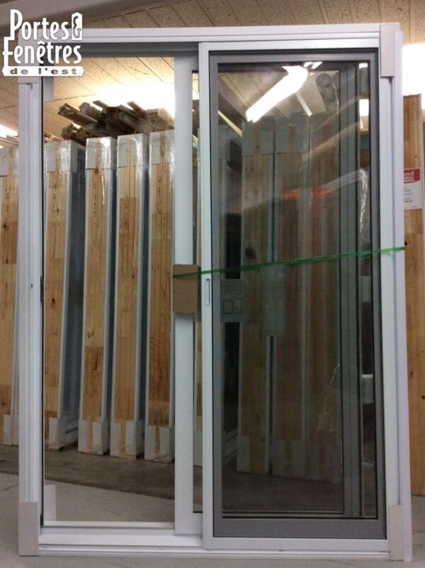 5PPG Porte Patio Verre Low-E en PVC Blanc Gauche 58 1/2 X 81