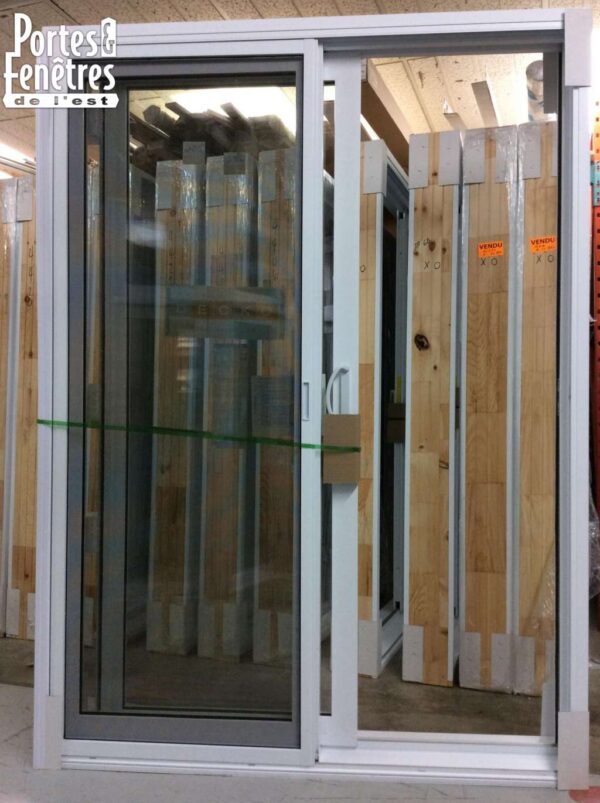 5PPD Porte Patio PVC Verre Low-E Blanc Droite 58 1/2 X 81