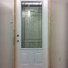 1145PSM Porte d'acier 34"D Blanche Verre Céleste Patina 23x49