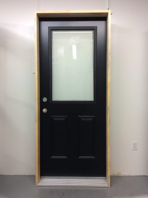 1152PSM Porte d'acier 34"D Noire Edge Fini Sablé  23x37