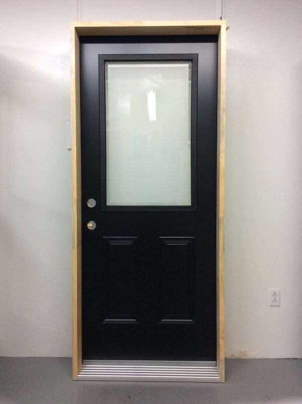 1152PSM Porte d'acier 34"D Noire Edge Fini Sablé  23x37