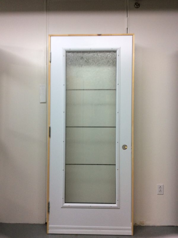 1155PA Porte d'acier 34"D Blanche Verre glue chip avec carrelage pewter 1x4 23x65 - Image 2
