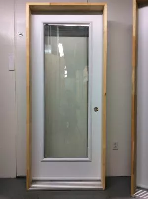 1176PA Porte d'acier 34"G Blanche Ligne sérigraphie  23x65