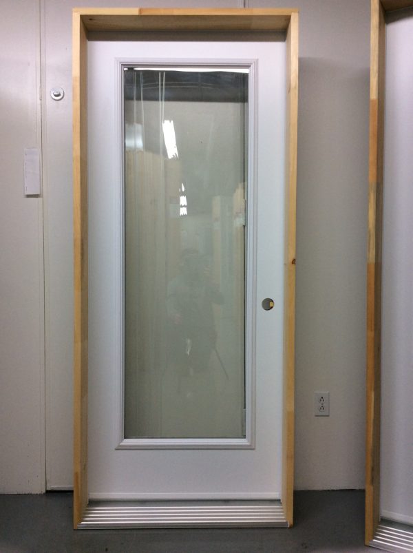 1176PA Porte d'acier 34"G Blanche Ligne sérigraphie  23x65