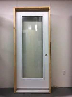 1177PA Porte d'acier 34"G Blanche Ligne sérigraphie  23x65