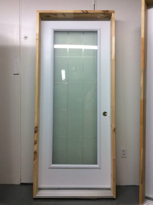 1172PA Porte d'acier 34"G Blanche Rainurées 15 carreaux  23x65