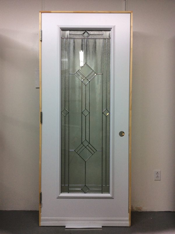 1183PSM Porte d'acier 34"D Blanche Vitrail zinc 21x65 - Image 2