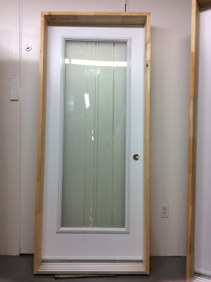 1173PA Porte d'acier 34"G Blanche Sérigraphie  23x65