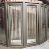 10311BWH Fenêtre Bay Window HYBRIDE Bronze moyen (m62) 4 sect 2 ouvr Vitrail tige laiton  84x60 1/4