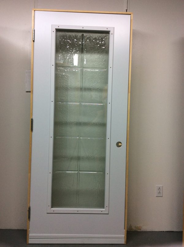1185PA Porte d'acier 34"D Blanche Verre texturé 21x65 - Image 2
