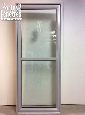 10304FH Fenêtre Fixe HYBRIDE Gris granite Faux barrotin 32 3/4 x 78 3/4