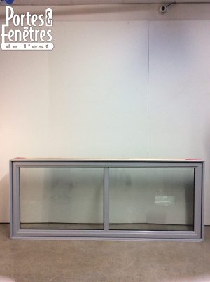 10305FH Fenêtre Fixe HYBRIDE Gris granite Faux barrotin 32 3/4 x 78 3/4