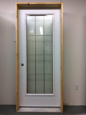 1186PA Porte d'acier 34"D Blanche Rainurées fleural attention poc penture milieu  21x65