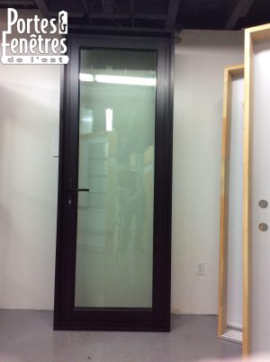 1196PA Porte d'acier 34"D Noire Porte aluminium style montana  Plein