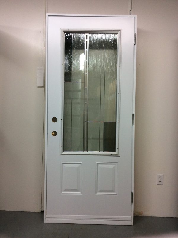 1197PSM Porte d'acier 34"G Blanche Vitrail Barcello 23x49 - Image 2